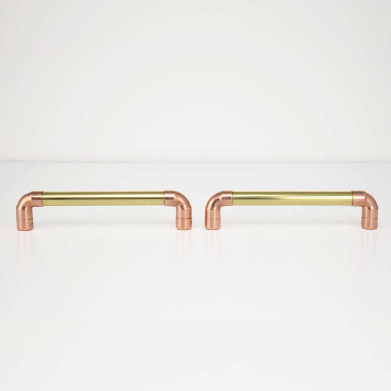 Brass U-Pull Handle With Copper Detail