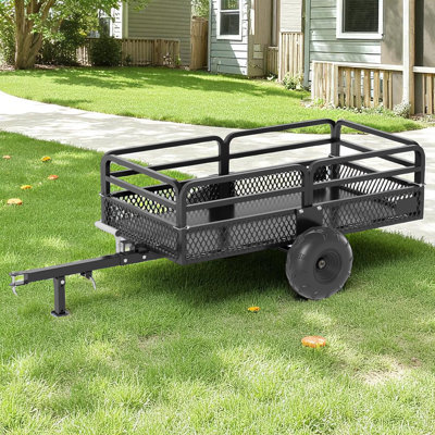 1500Lbs ATV UTV Trailer Tow Behind Dump Cart, Heavy Duty Yard Garden Trailer
