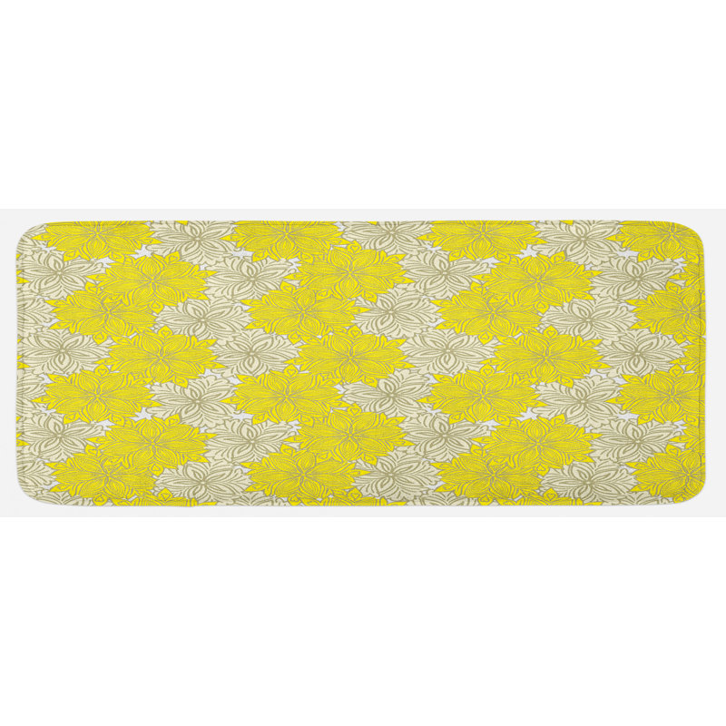 Tapis de cuisine jaune crème Fresh Garden