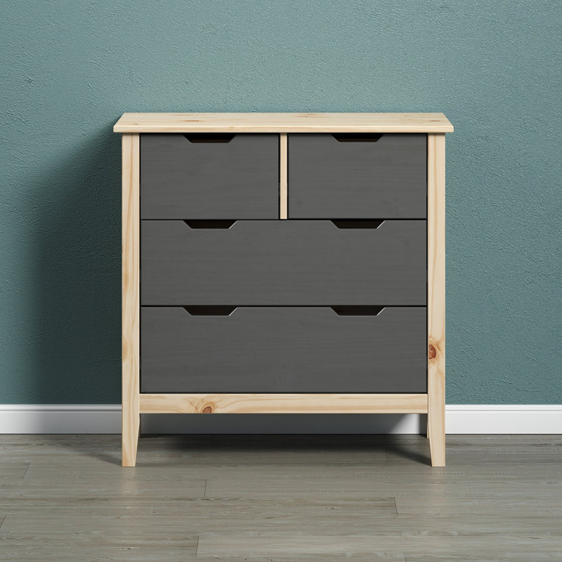 Leonit 4 - Drawer Chest of Drawers, Grey/Natural