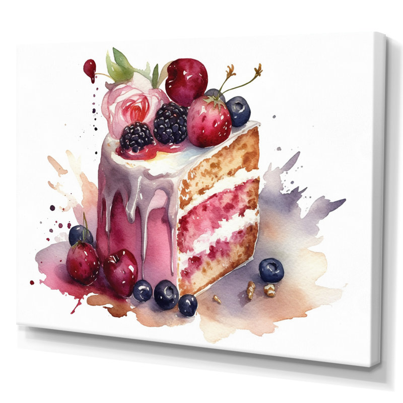 Scrumptious Slice Of Delicious Cake II sur toile, H 24 po x l 32 po x P 1 po
