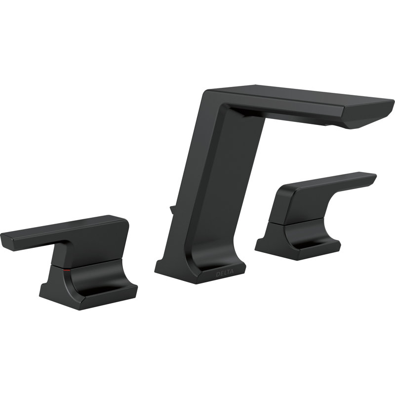 Pivotal Widespread Bathroom Faucet with Drain Assembly, Matte Black