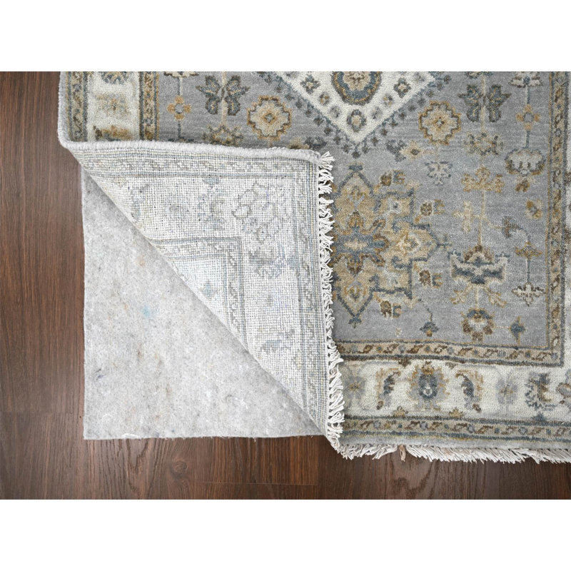 Tapis oriental en laine noué à la main 3 pi 1 po x 5 pi gris Karjihooz EB3C9E809621457E82BDDD6D0164A2BB