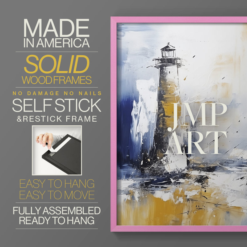 NAUTICAL Series, impression encadrée - bois massif, H 30 po x l 24 po, Rose