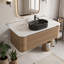Wall Mounted Single Double Single Vanity Bathroom Vanity With Engineered Marble Top-515437800