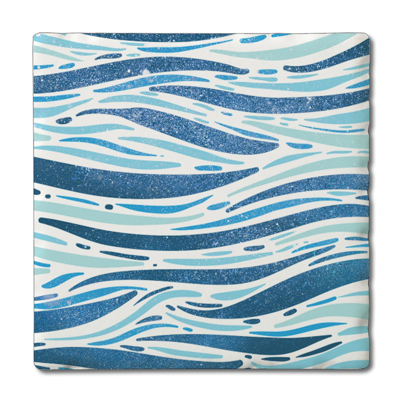 Sous-verre à carreaux simple Sparkling Waves Créez votre propre ensemble