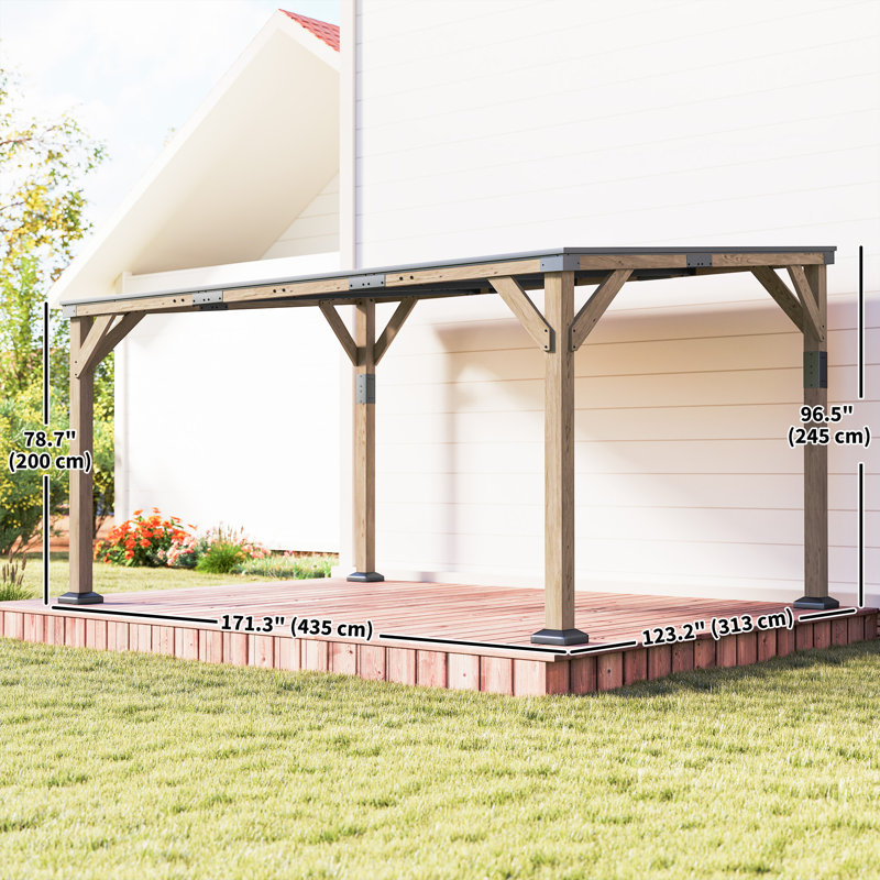 Pergola pour abri de jardin en acier galvanisé 14 'x 10'