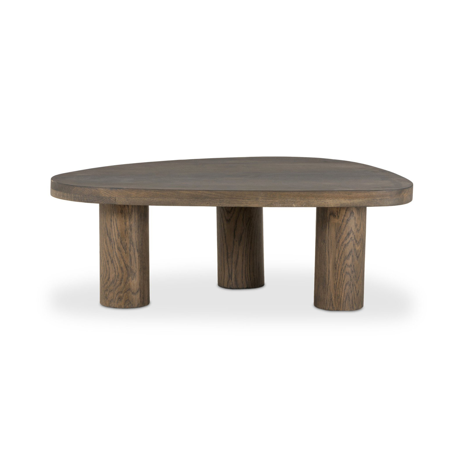 Moraga 3 Legs Coffee Table, 15" H x 25.5" L x 36" W, Gray Tobacco Oak