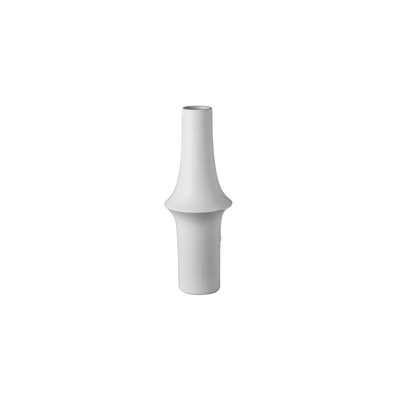 Vase rond en céramique blanc mat