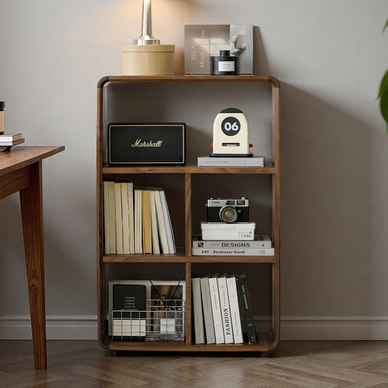Bibliothèque de rangement en bois massif