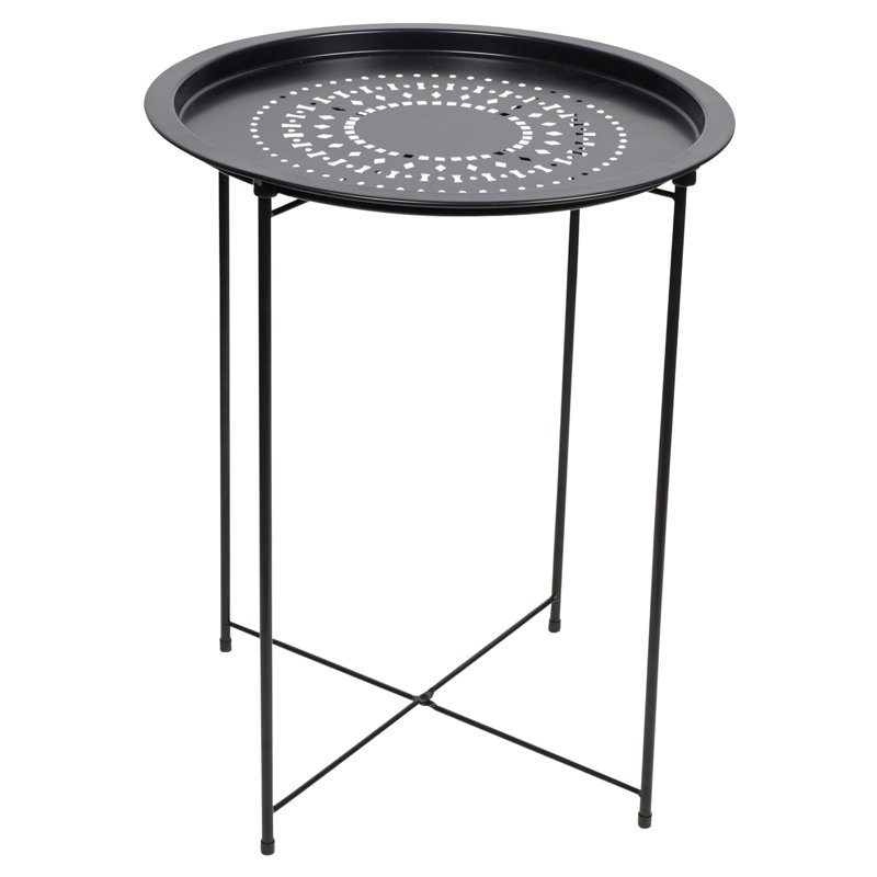 Hiltonia 46cm Circular Folding Table, Black