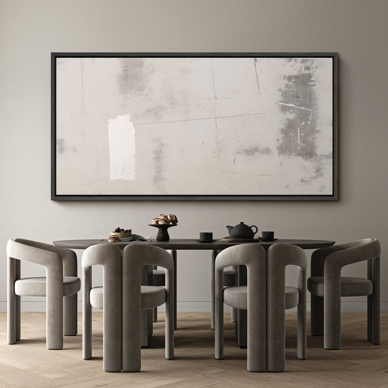Minimalist " Abstract Minimalist Texture In Neutral Tones Antique Retro Colorful Bedroom Large Wall Decor ", 30" H x 60" W