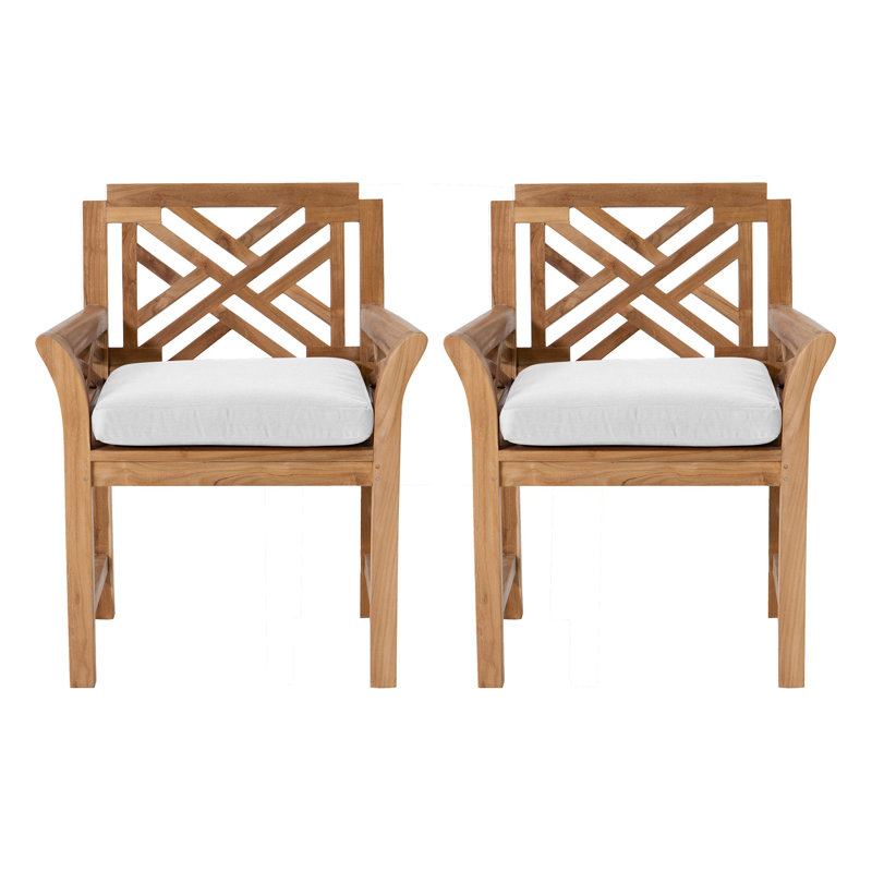 Monterey Fabric Mission Back Arm Chair, White