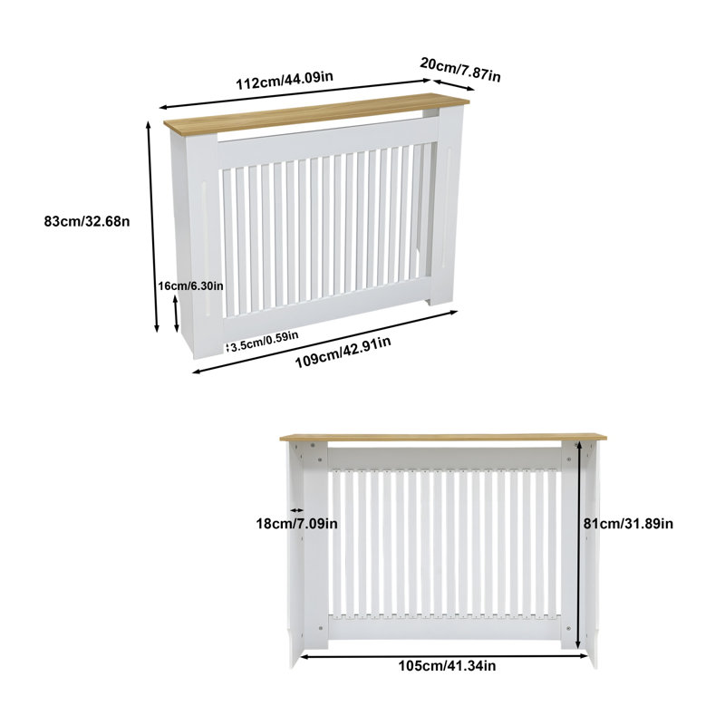 83Cm High Radiator Cover Modern Mdf Grill Shelf Cabinet Heater Cover With Wood Texture Nature Top Vertical Slats Radiator Shelf Thickened For Living Room Bedroom Vertical 