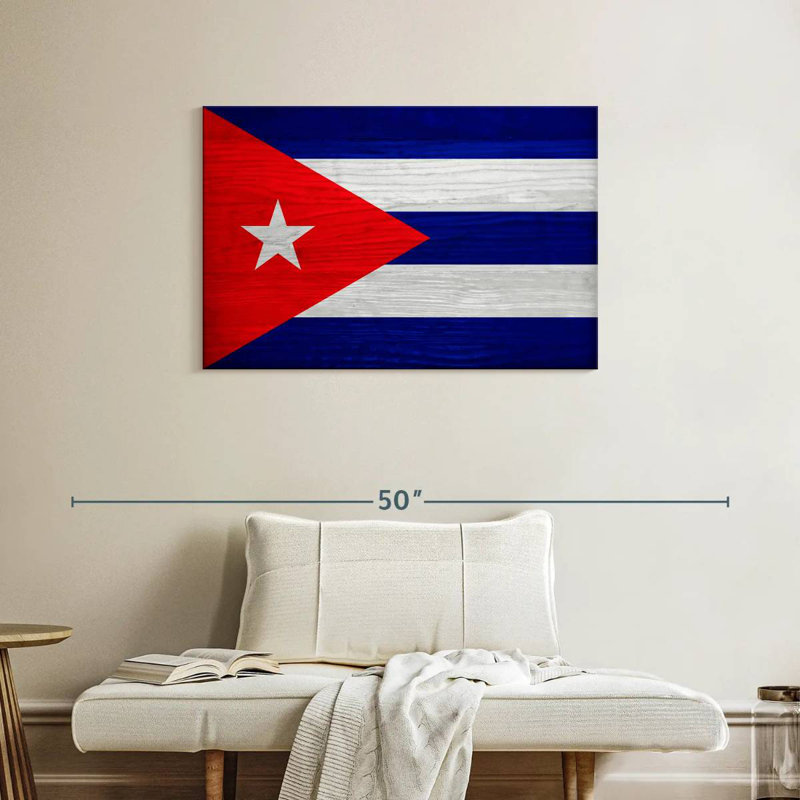 Borges Wood Cuba Flag, 24" H x 36" W
