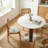 Sintered Stone Round Dining Table, 31.5" Modern Circle Kitchen Table With Stainless Steel Base For 2-4-88941422