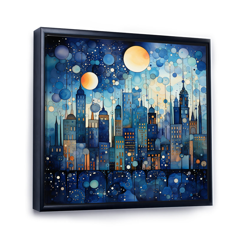 Urban Utopia III - Imprimé, Cadre flottant noir, H 16 po x l 16 po x P 1 po