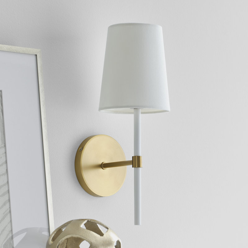 Monroe 1 - Light Armed Sconce, Burnished Brass NVY