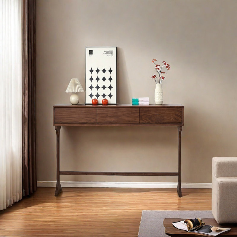 Console multifonctionnelle à 3 tiroirs, H 35,43 po x l 47,24 po x P 13,78 po