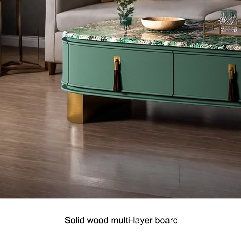 Table basse en marbre avec plateau télé