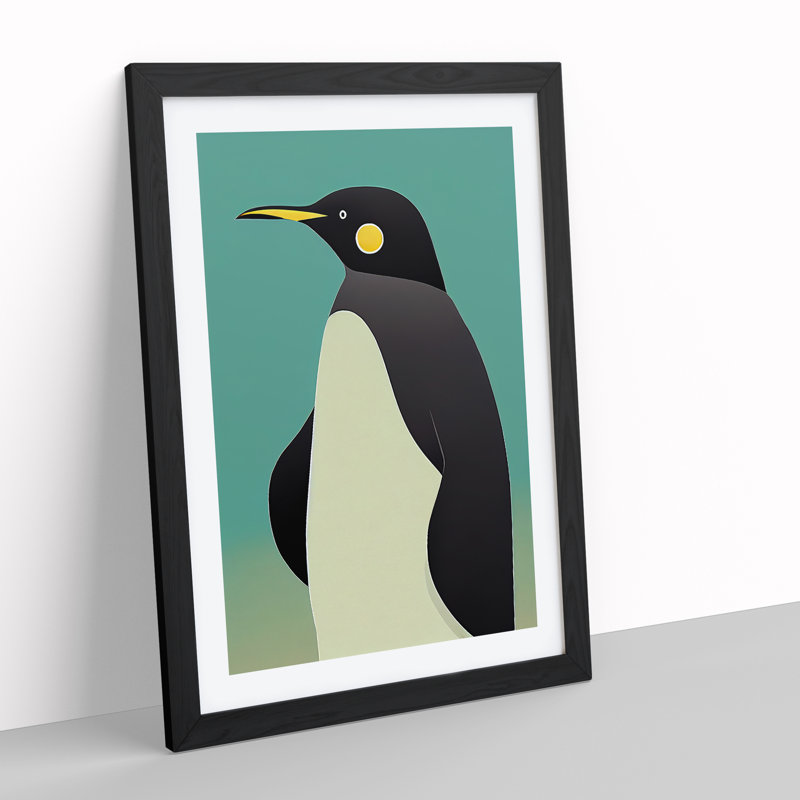 Profile of a Penguin No.2 - Wall Art, 34cm H x 25cm W, Black Framed