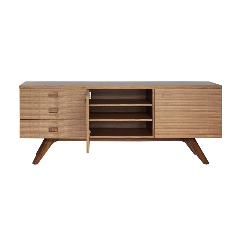 Cross 74.02'' W Solid Wood Sideboard, Natural