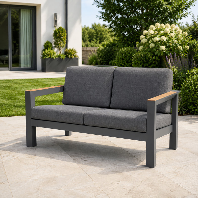 MIMO Aluminum Patio Sofa with Cushion, Loveseat