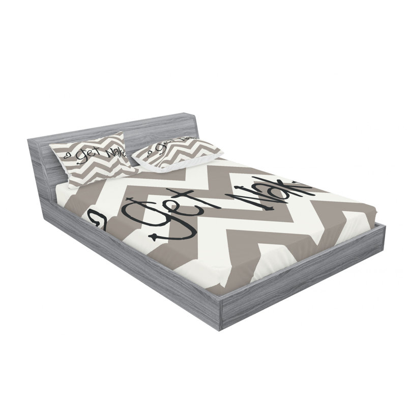Microfiber Chevron Sheet Set, Queen Sheet Set with Fitted Sheet