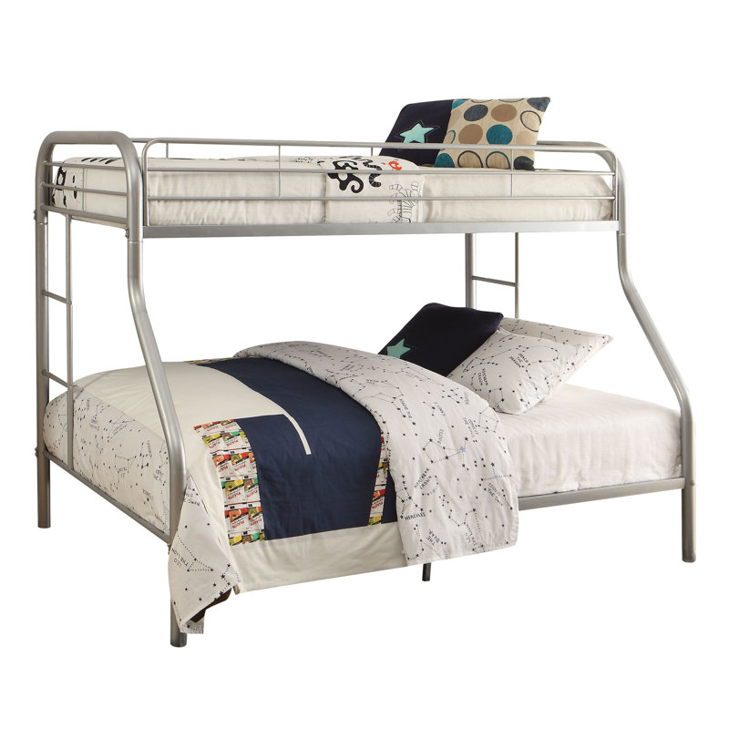 Henline Kids Bunk Bed, Twin XL Over Queen, Silver