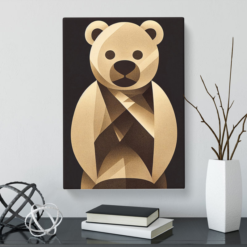 Teddy Bear Deco Style - Wrapped Canvas, 60cm H x 40cm W x 3cm D