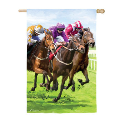 Drapeau de maison Day to the Races 2-Polyester Polyester 43 x 29 po