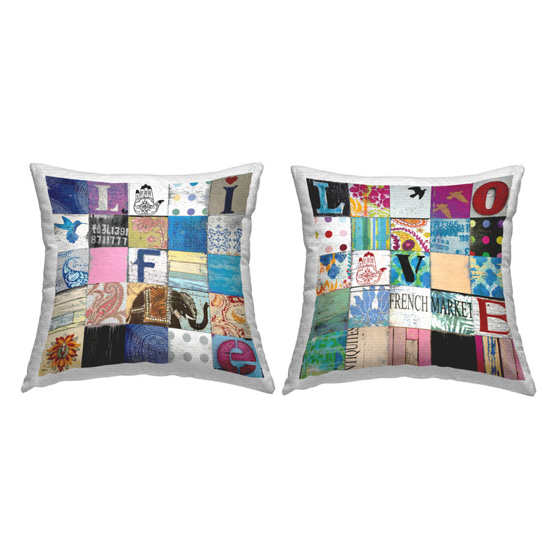 Ensemble de 2 coussins décoratifs Life Love