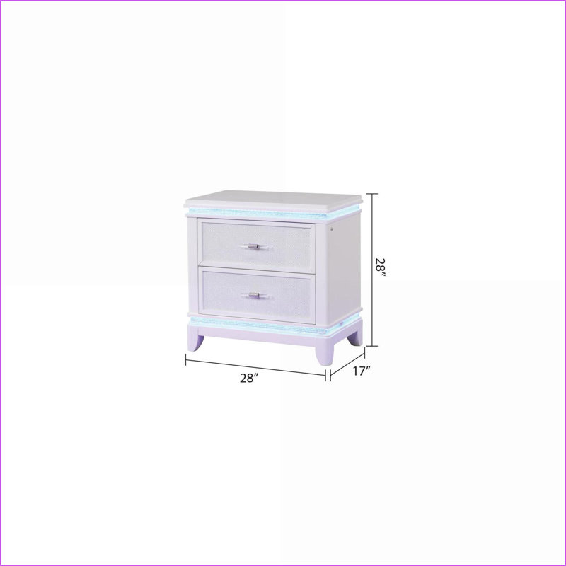 Ensemble de chambre à coucher 5 pièces laqué ivoire contemporain d'inspiration opium très grand avec lumières DEL | Bois | Ivoire