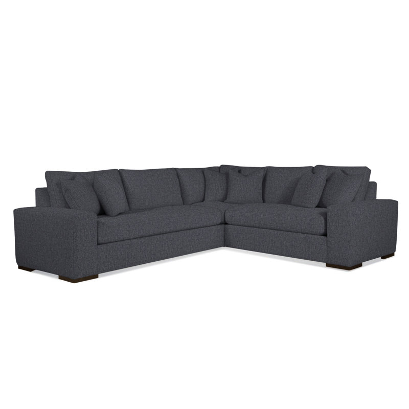Memphis Sectional, Frost White, Right Hand Facing, Brown Geometric, 0456-33
