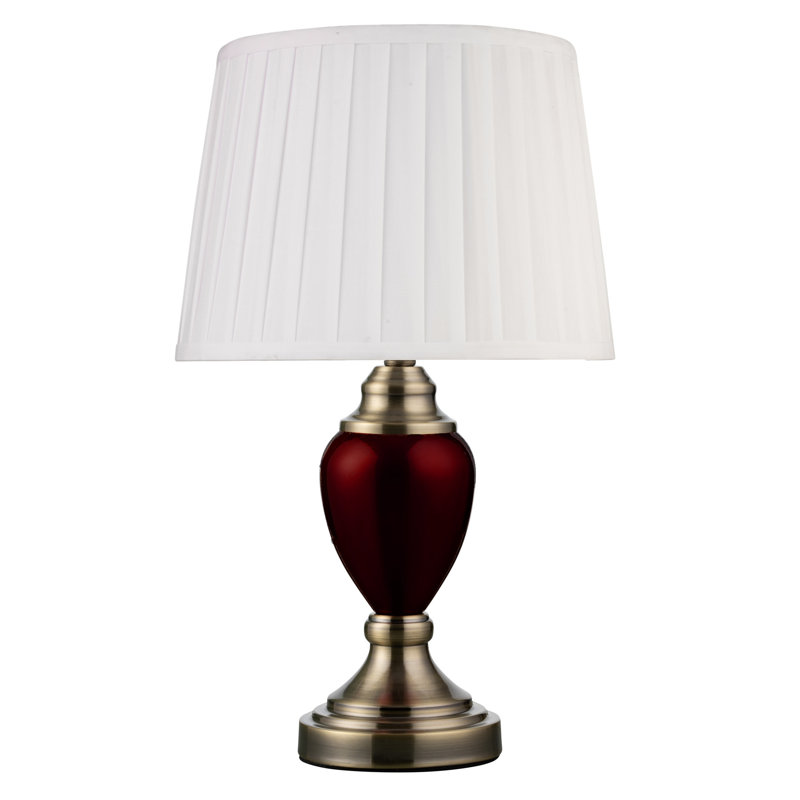 Southall Metal Table Lamp, Red Base/Ivory Shade
