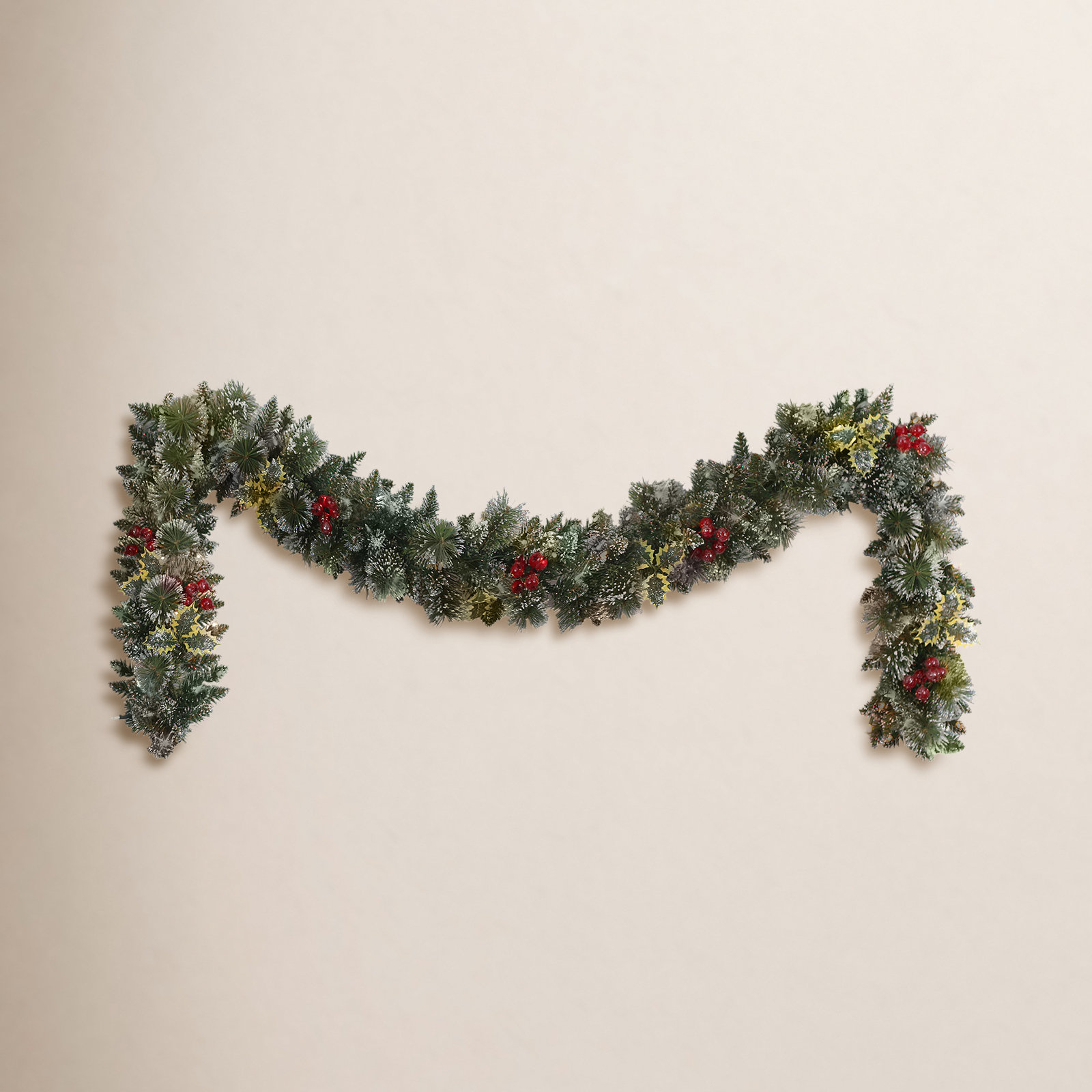 118'' in. Lighted Faux Pine Garland