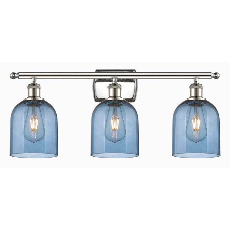 Anacaren 3 - Light Dimmable Vanity Light, Princess Blue, Polished Nickel