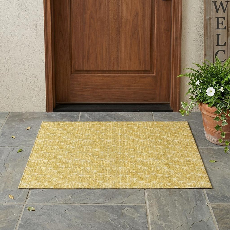 Tapis intérieur lavable antidérapant doré 3 pi x 5 pi
