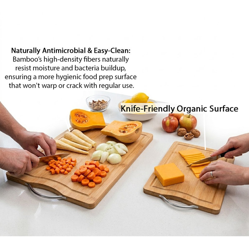 Heavy Duty Bamboo Cutting Board, 16" x 12"