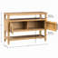Console de rangement 2 portes en amande grillée, avec tablettes fixes et table à compartiments cachés 2 portes - Polyvalence finition amande