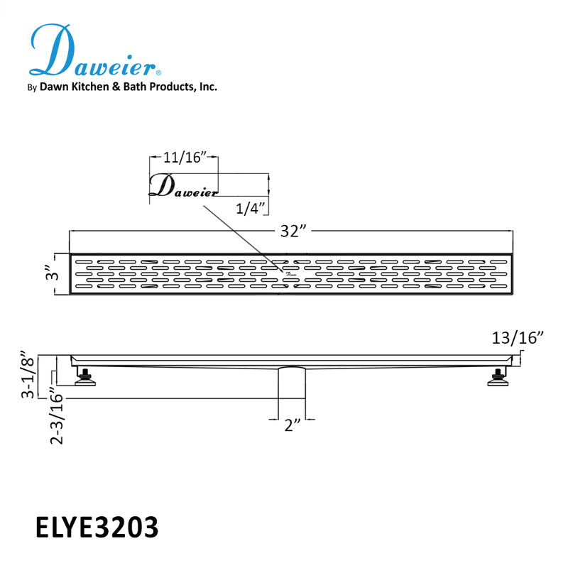 32 Inch Long Stainless Steel Linear Floor Shower Drain