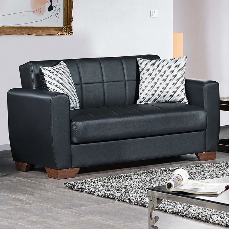 Causeuse convertible avec rangement Collection, Noir