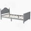 Lit simple pour enfants, lit plateforme simple en bois avec tête et pied de lit, gris-1585384253