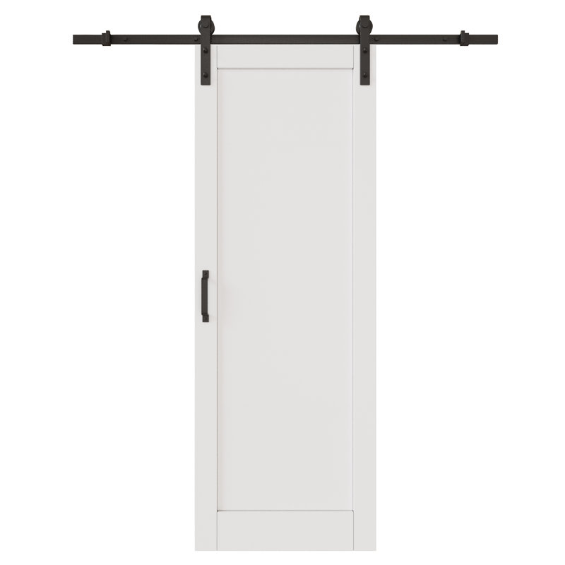 White Primed Finish - Solid Manufactured Wood Sliding Barn Door Includes Installation Hardware Kit(Soft Close Inclued/No Assembly Required)