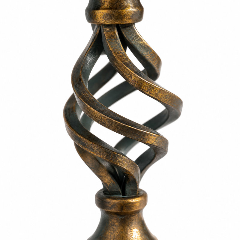 Porte-bougie spirale en métal patiné