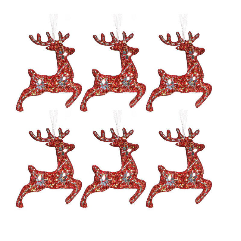 15cm Handmade Metal Animals Hanging Figurine Ornament, Red