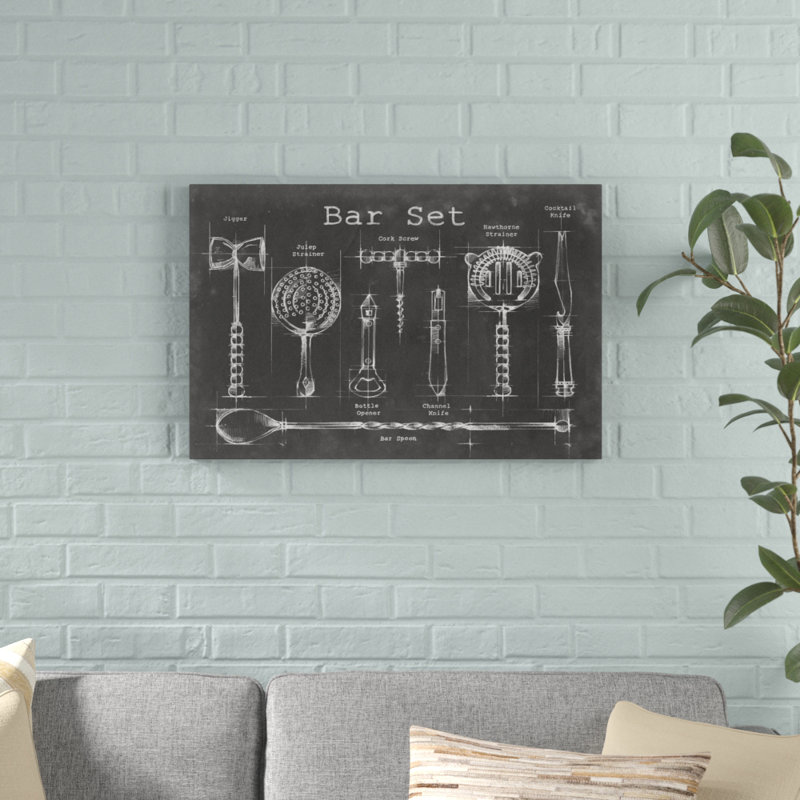 «Bar Set», peinture sur toile, H 20 po x l 30 po