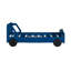 Lit plateforme simple en forme de voiture avec roulettes, bleu