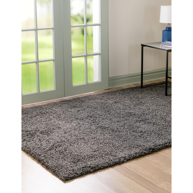 Dekara Solid Colour Shag Area Rug, Rectangle 183 x 274cm