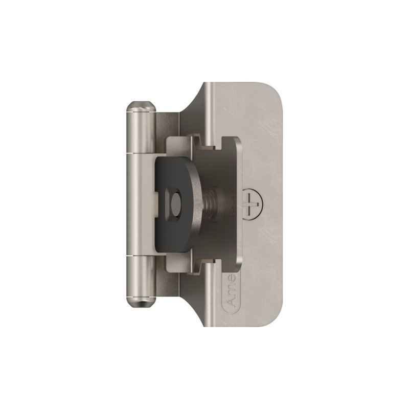 Charnière d'armoire double amovible en nickel satiné 1/4 de pouce (6 mm) - 1 paire, Nickel satiné